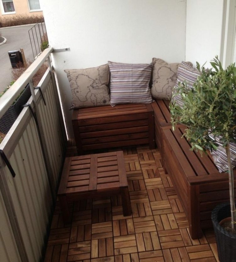 ideas-creativas balcon muebles madera
