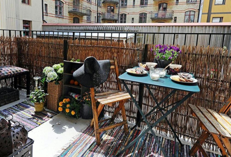 ideas creativas balcon pantalla bambu