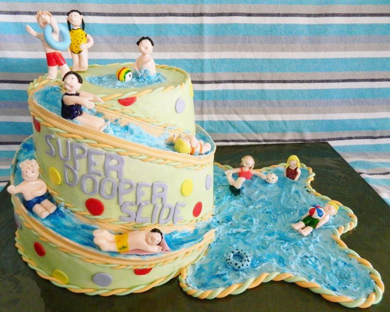 pasteles infantiles piscina