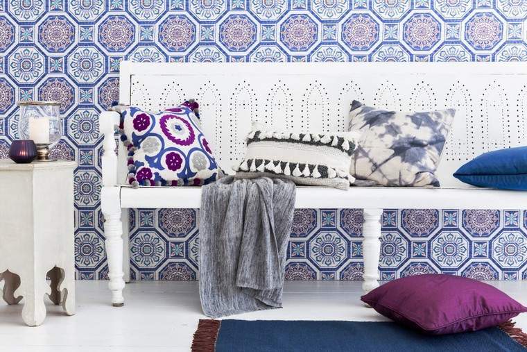 decoración marroquí textiles