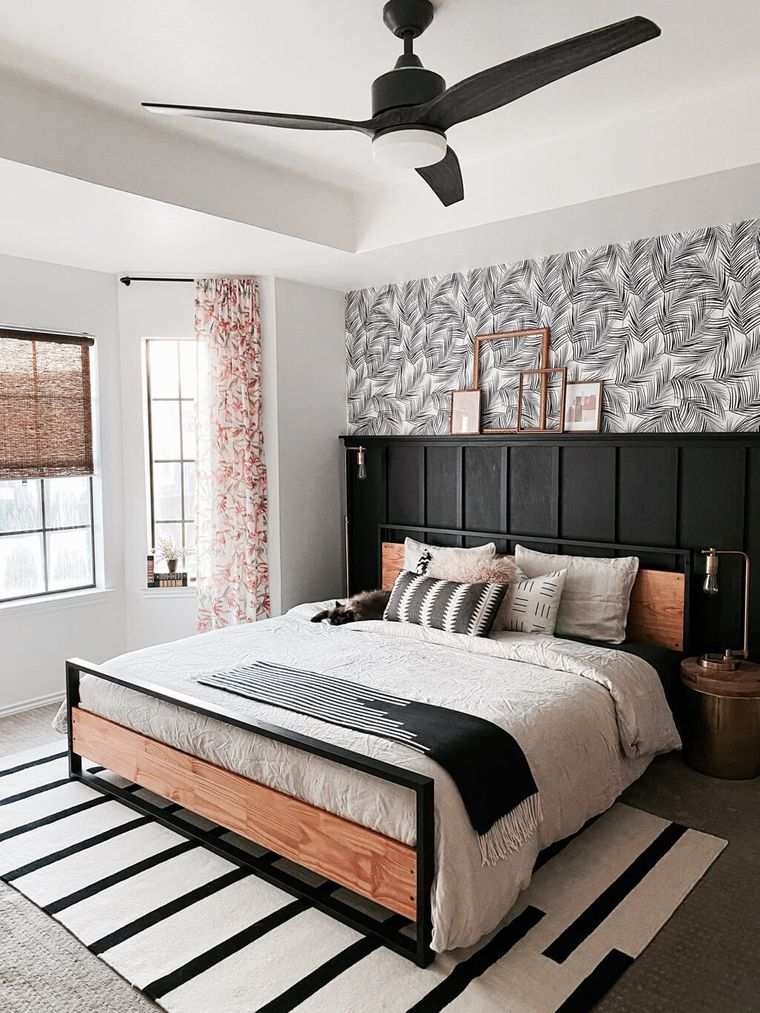 dormitorios modernos con papel tapiz