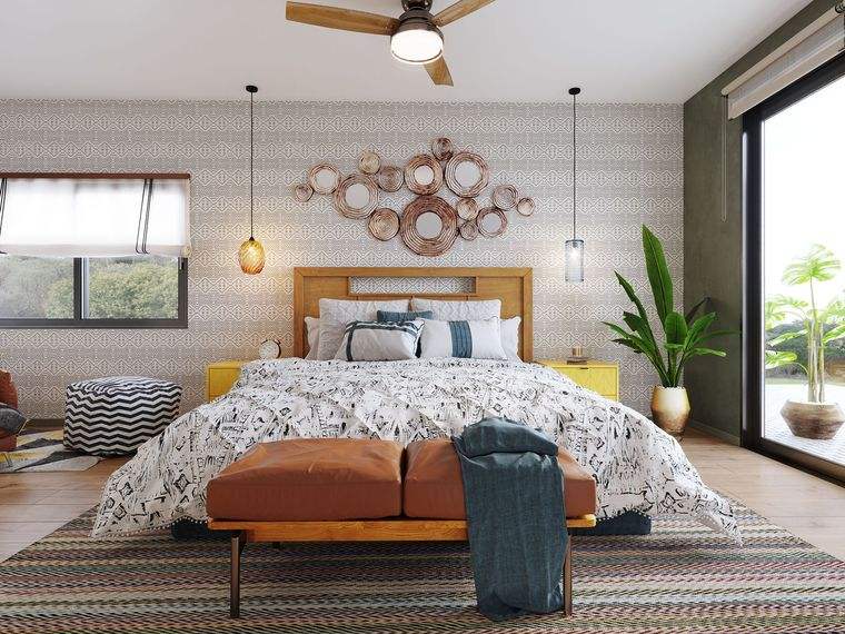 dormitorios modernos con textiles