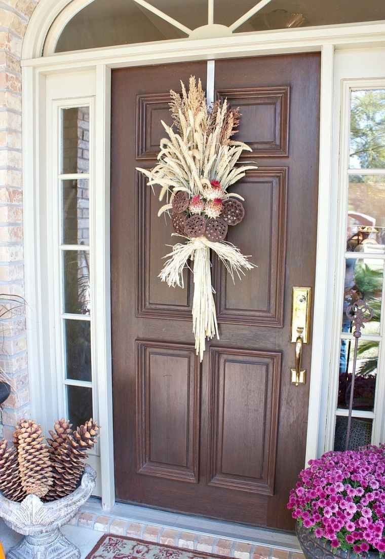 espigas de trigo decoracion puerta entrada