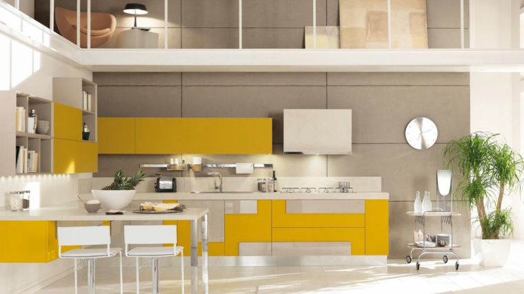 Cocinas color amarillo y gris - Ideas para crear una combinación perfecta