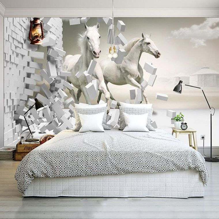 papel pintado diseño caballos