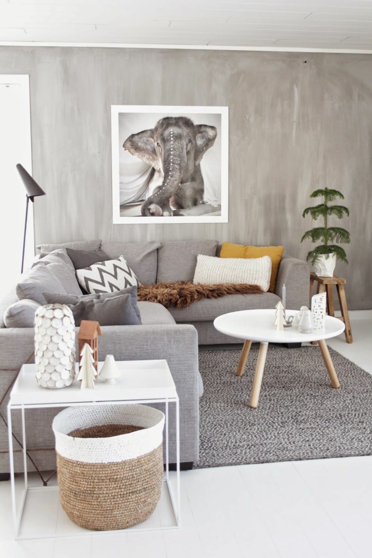 salón estilo escandinavo-color-gris-clarto