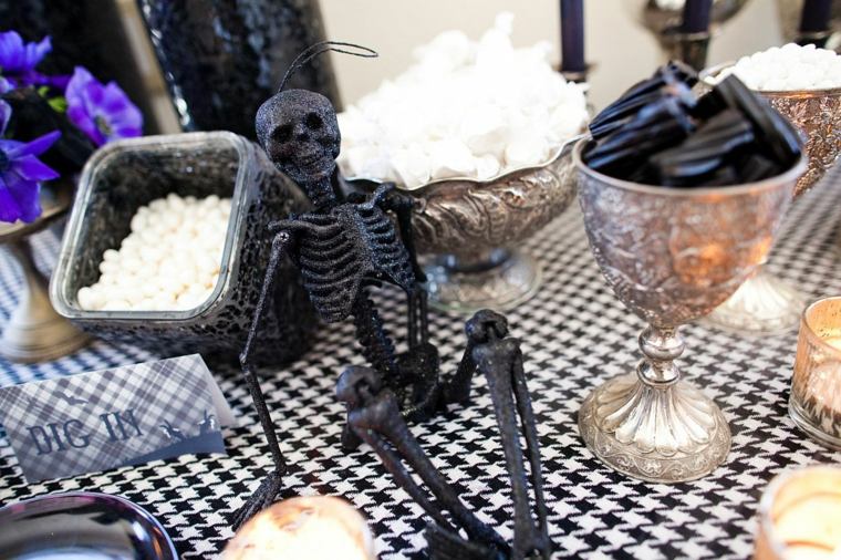 Centros de mesa de Halloween-esqueletos-ideas