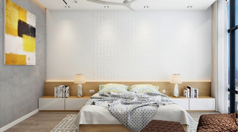 Dormitorio-blanco-y-madera-estilo-cama