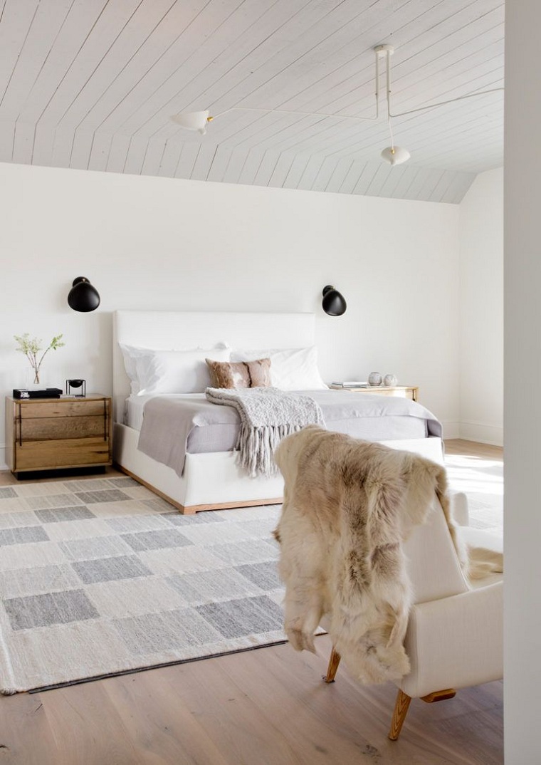 Dormitorio blanco y madera en estilo femenino - 30 Ideas originales