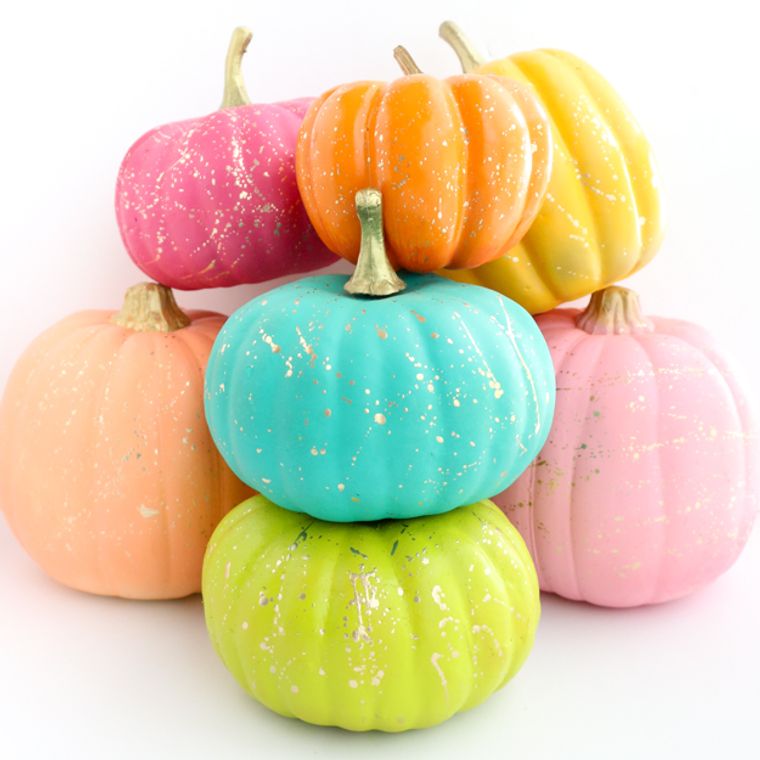 calabazas decoradas colores pasteles