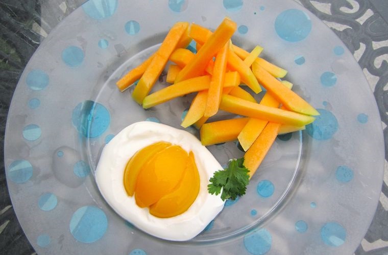 combinación de alimentos huevos con melon