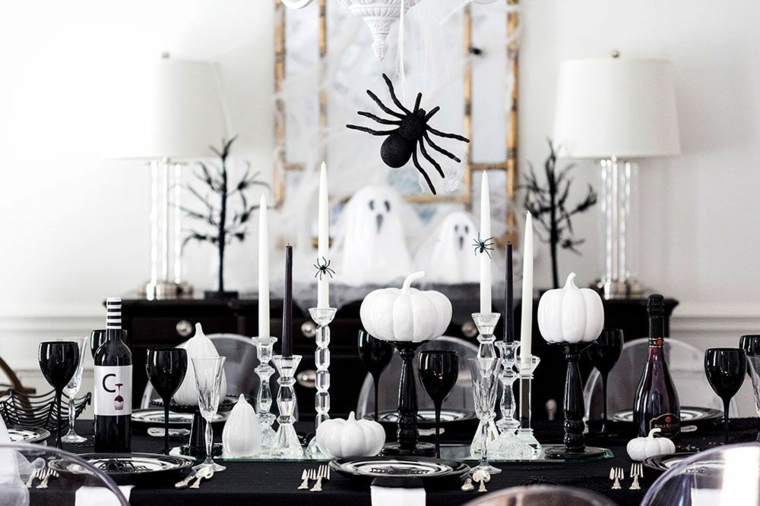 decorar-mesa-halloween-blanco-negro