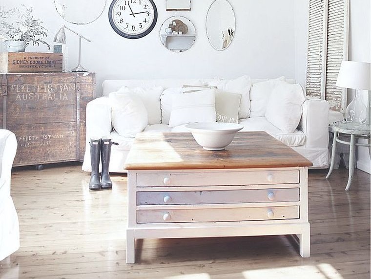 estilo shabby chic mesa madera