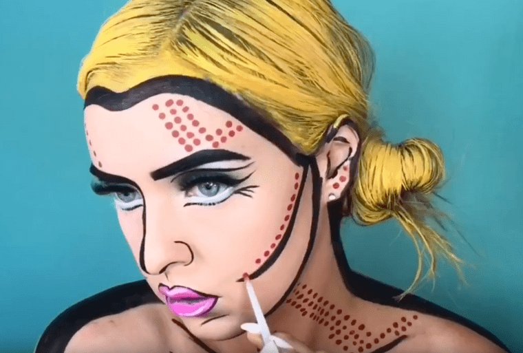 maquillaje original mujer arte pop