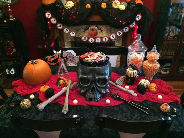 rojo y negro decoracion halloween