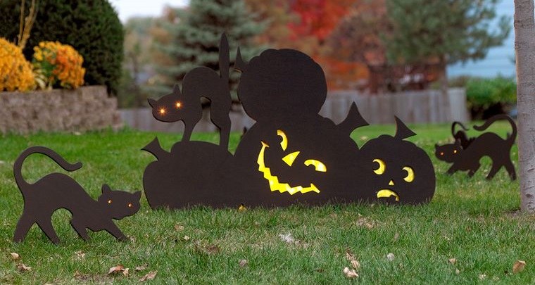 rojo y negro gatos de halloween