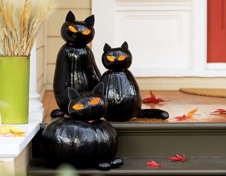 rojo⁤ y negro gatos decoracion halloween