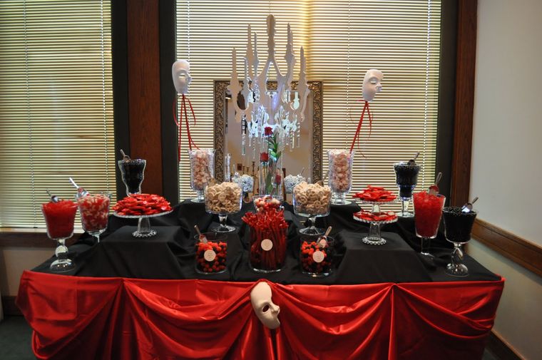 rojo y negro mesa dulce halloween