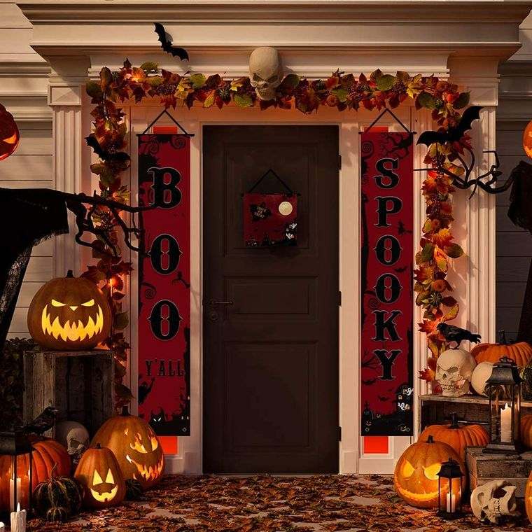 rojo y negro puerta halloween