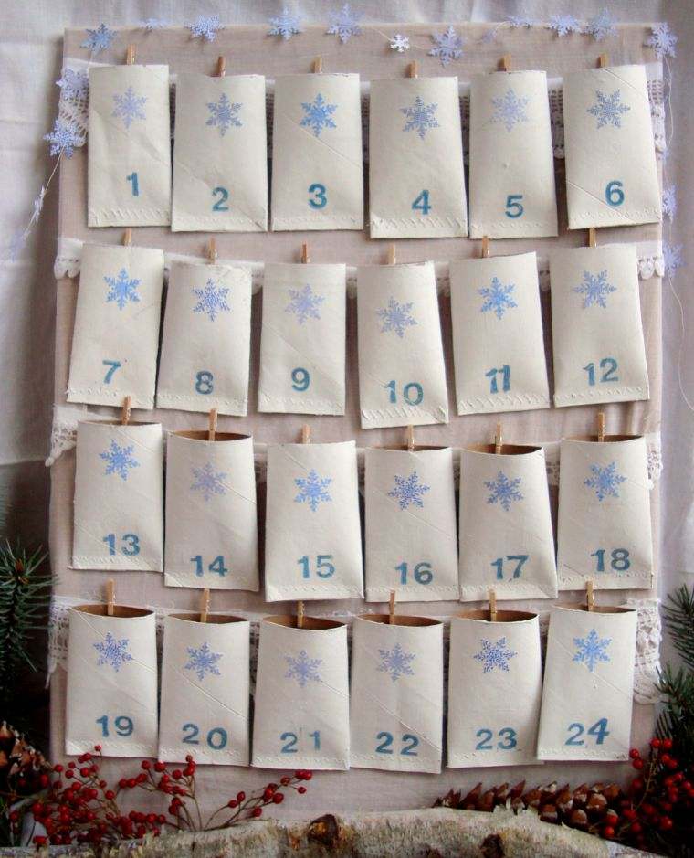 Calendario diciembre-Adviento-cajas-copos-nieve