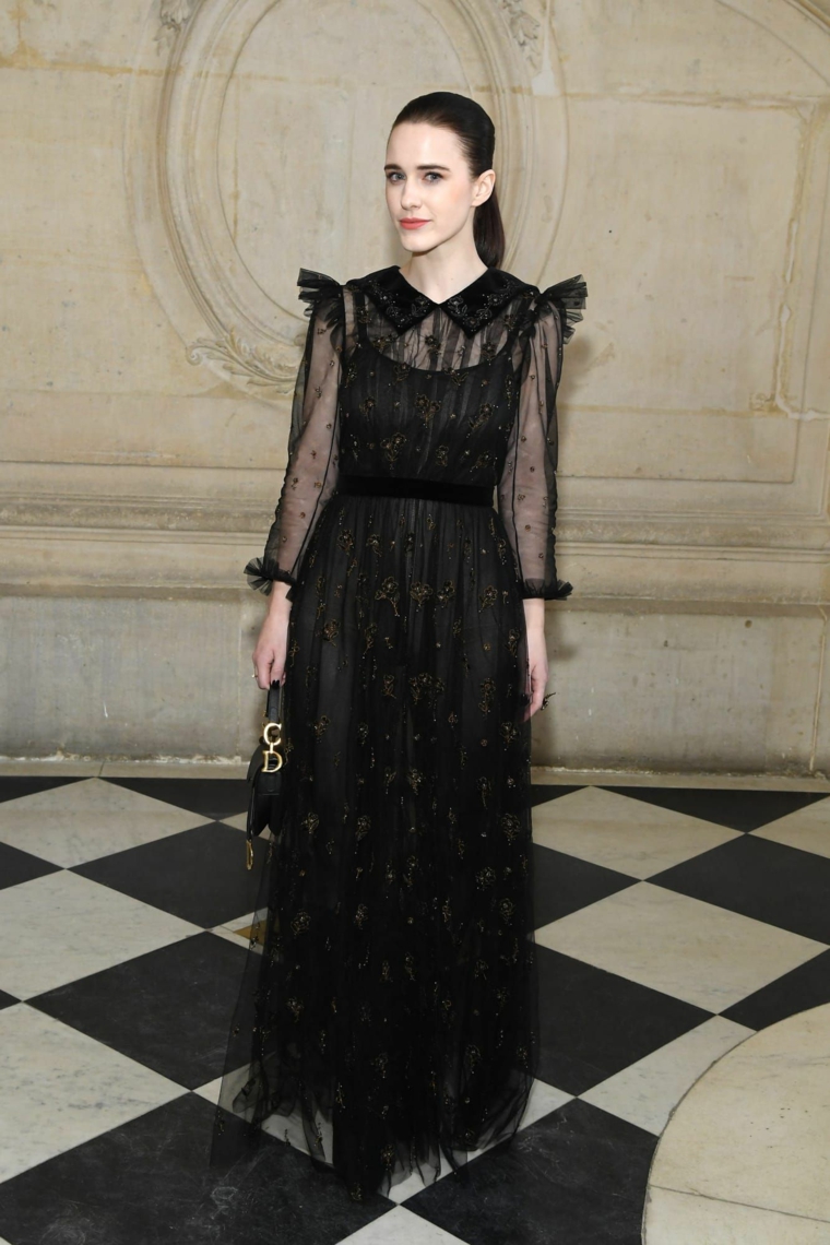 Vestido negro básico largo-tul