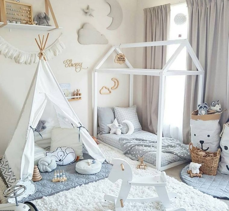 decoración dormitorios infantiles tonos claros