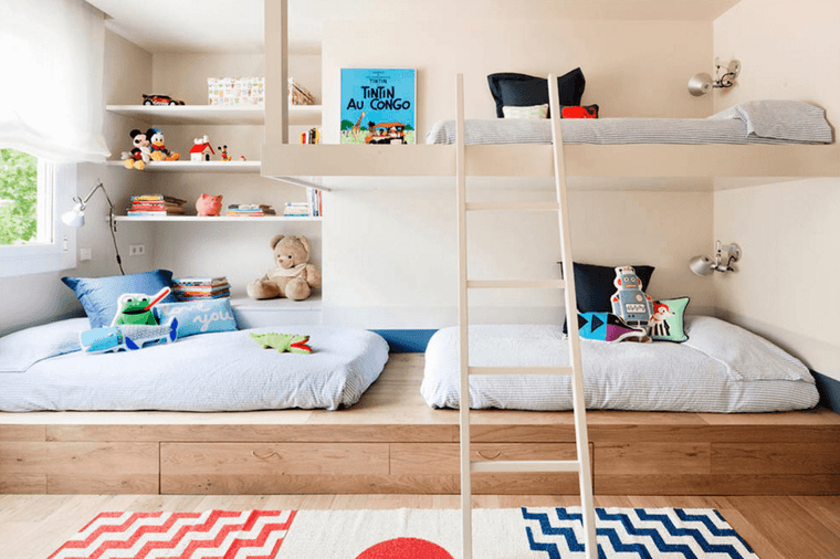 decoración dormitorios infantiles triple