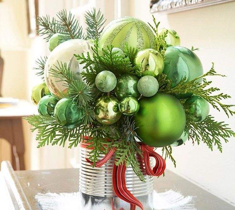 decoración original bolas navideñas verdes