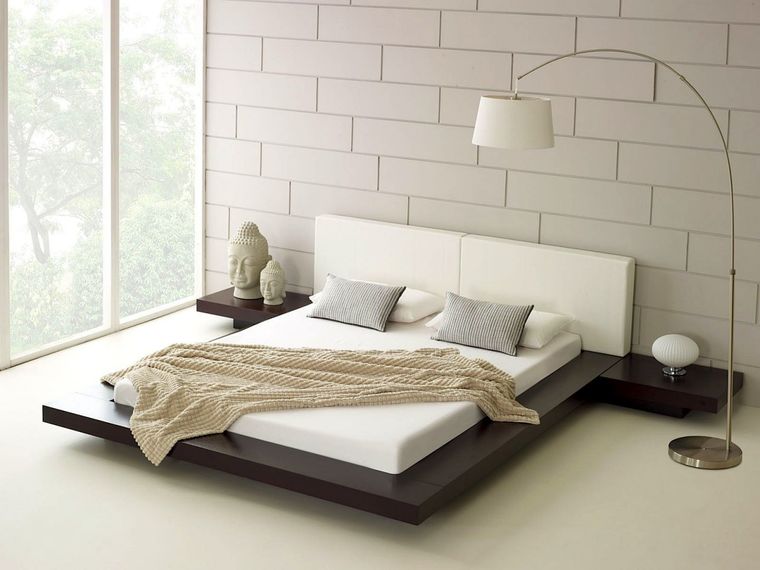 decoración zen cama plataforma
