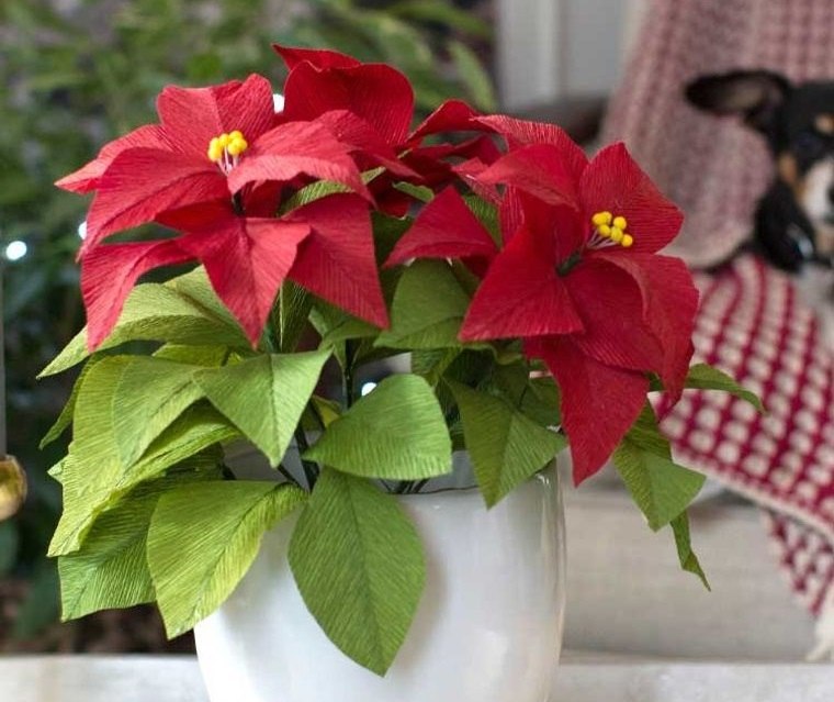 detalles navideños bricolaje flores pascua