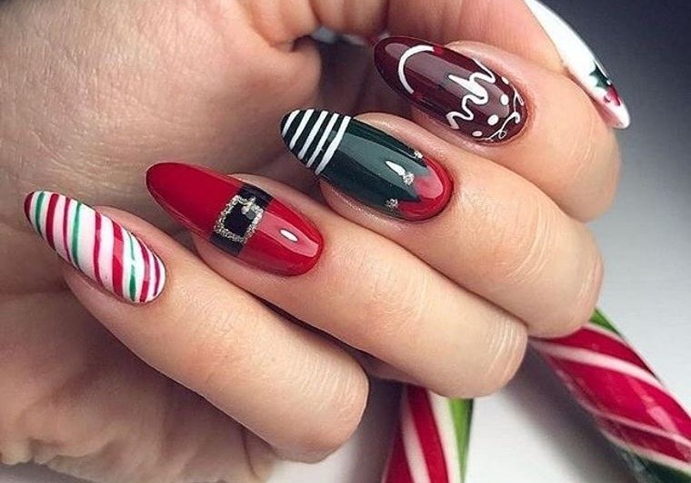 diseños de uñas navideñas con motivos