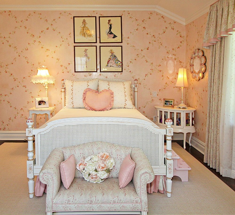 dormitorios-shabby-chic-cama-madera-blanca