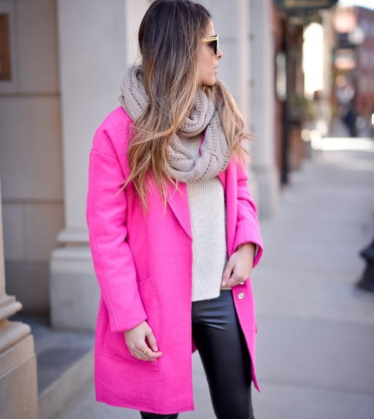 colores neón abrigo rosa