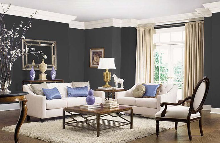 interior decoration with dark tones