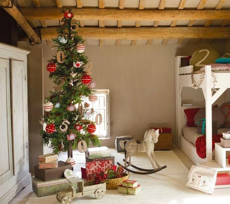 dormitorios infantiles con arbol navideño