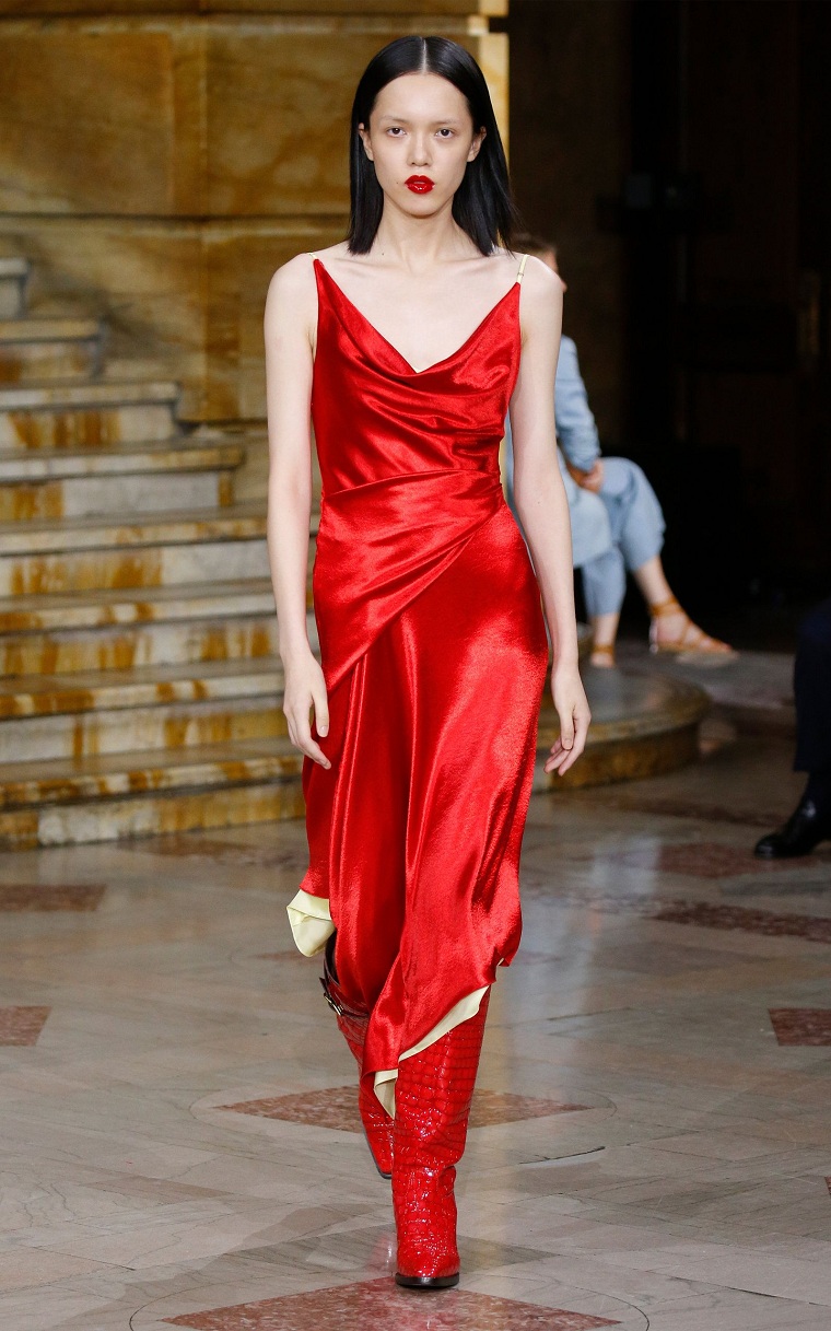 vestido-rojo-satinado-ideas