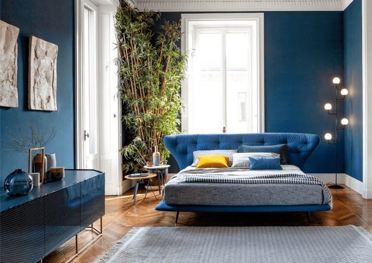 tendencias decoración dormitorios en azul