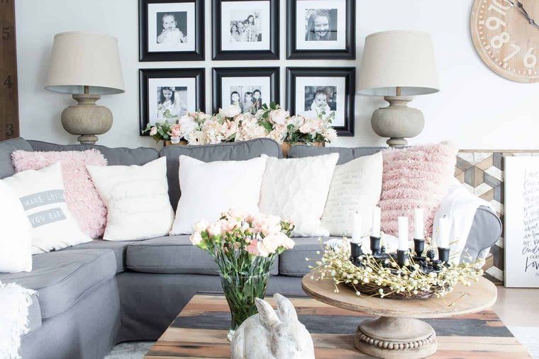 decoración primavera blanco gris