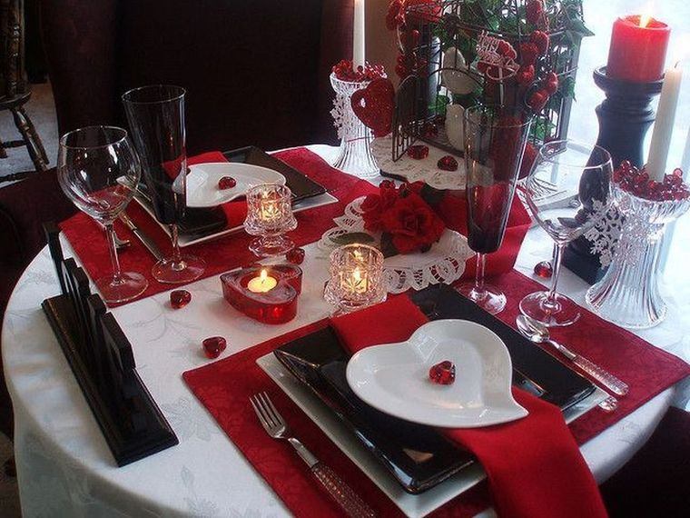 decoración romántica rojo negro