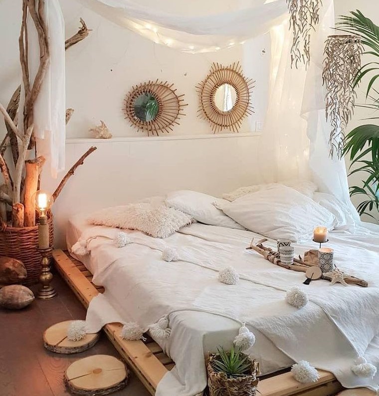 dormitorios con troncos plantas
