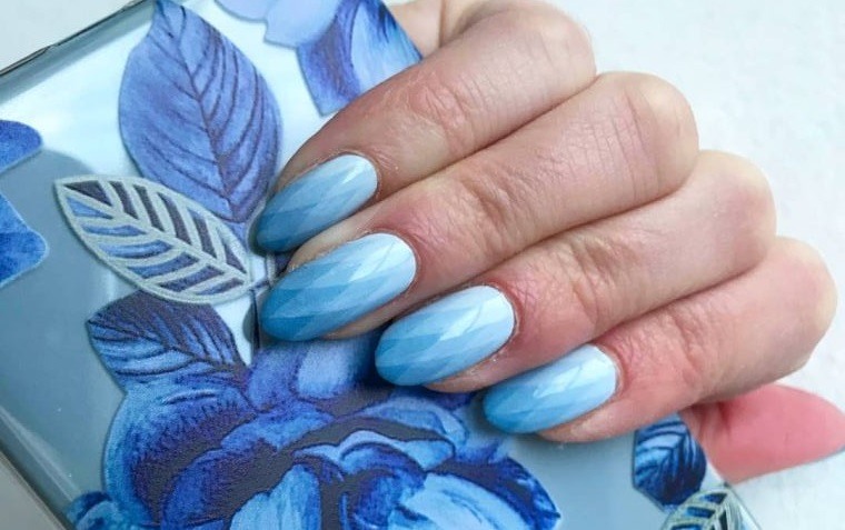 uñas decoradas lindo azul