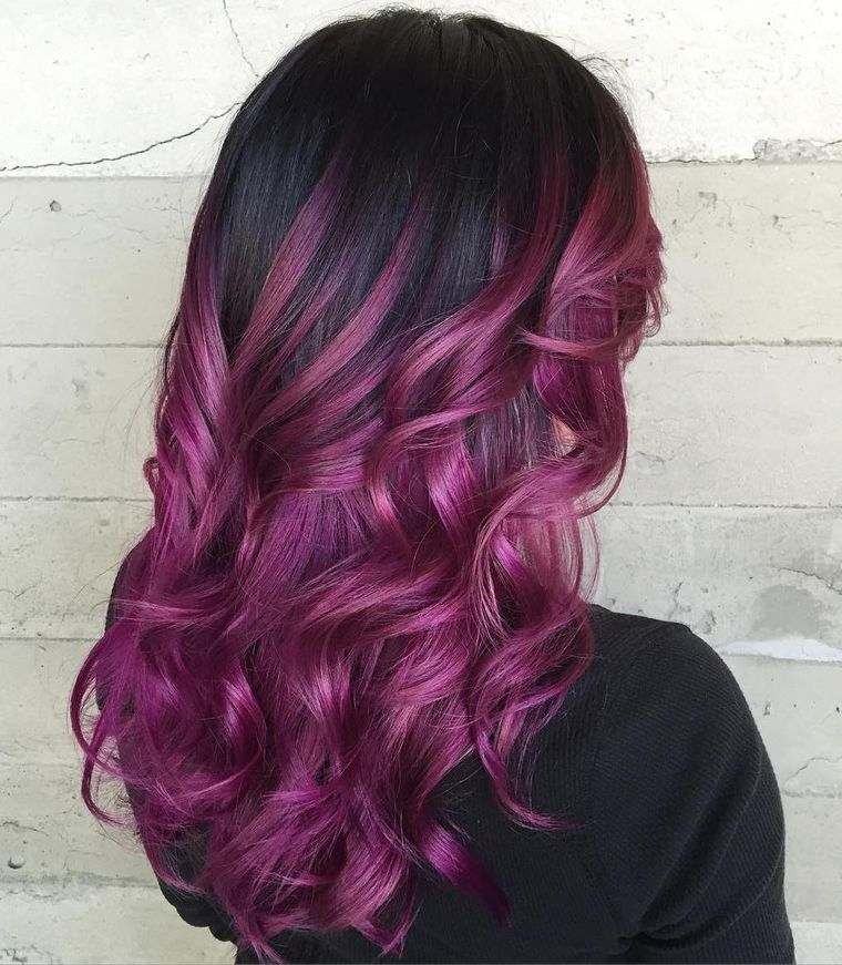 color morado violeta balayage