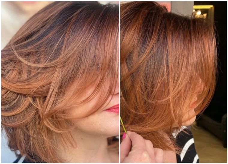 mujeres mayores cabello marron rojizo claro