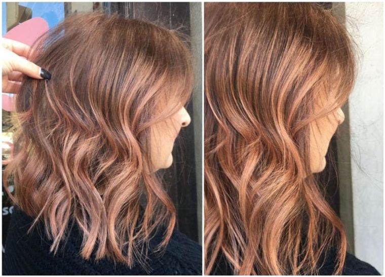 mujeres mayores cabello oro rosa