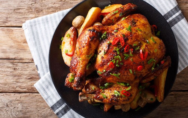 caída del cabello en mujeres alimentacion pollo
