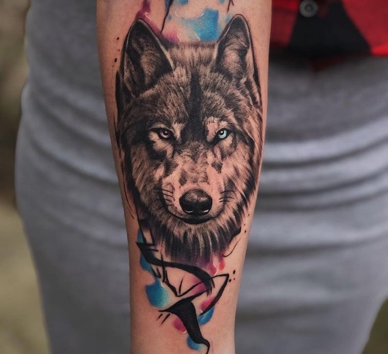 tatuajes de lobo expresion con arte