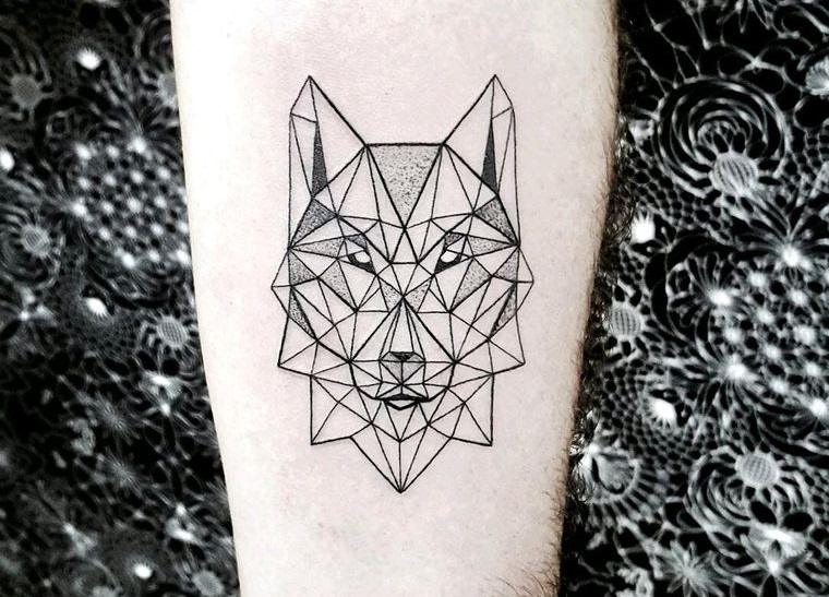 tatuajes de lobo geometrico