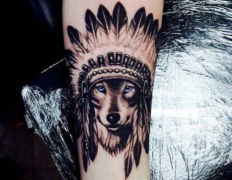 tatuajes de lobo nativo americano