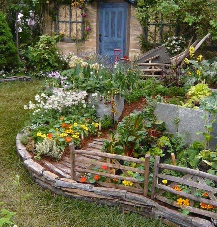 decoración de jardines rusticos