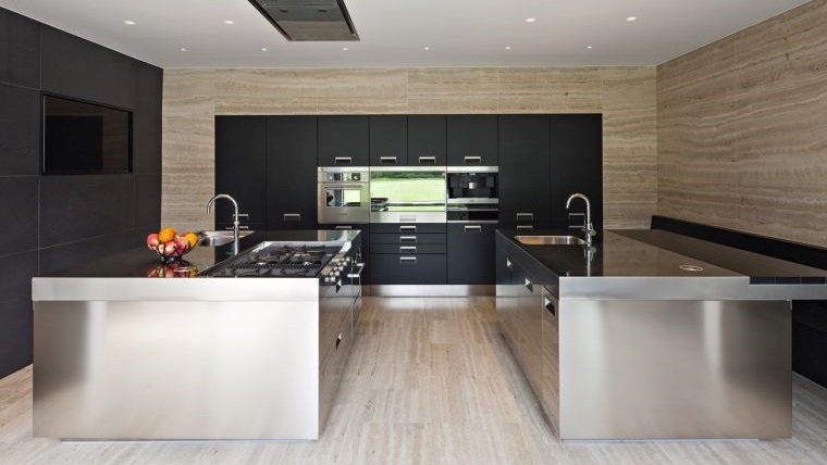 cocinas con estilo diseño industrial amplio espacio